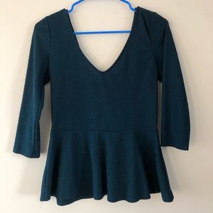 FOREVER 21 PEPLUM TOP | M |